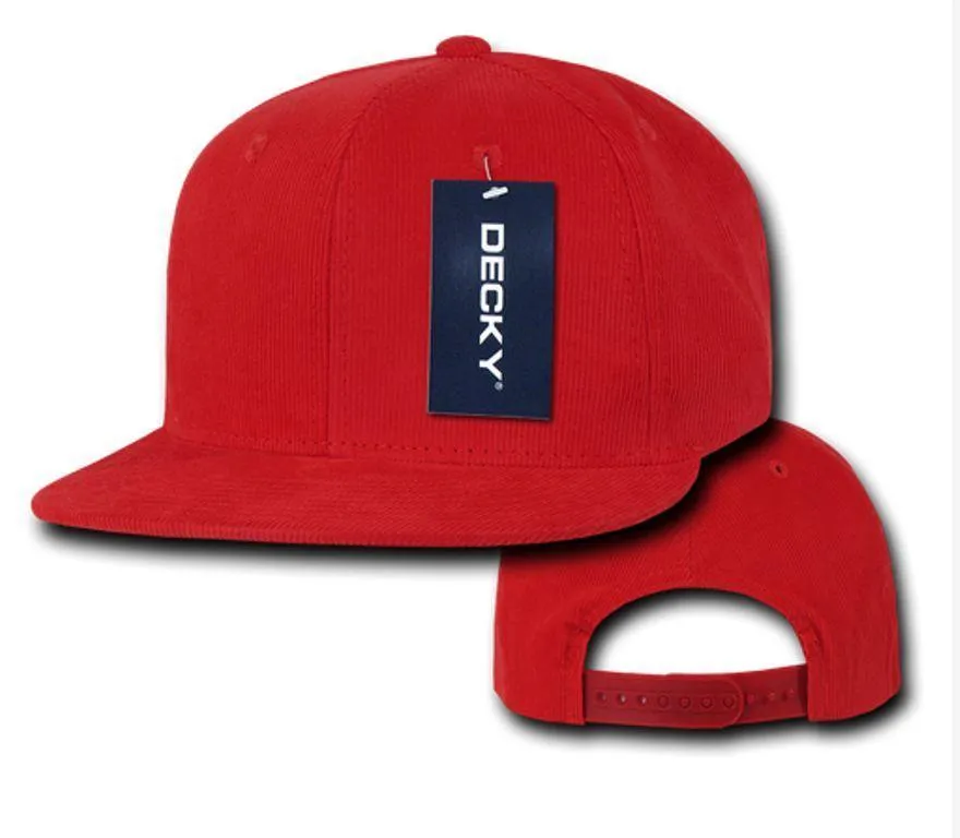 1 Dozen Decky Corduroy Snapback 6 Panel Constructed Baseball Hats Caps Wholesale Lots!