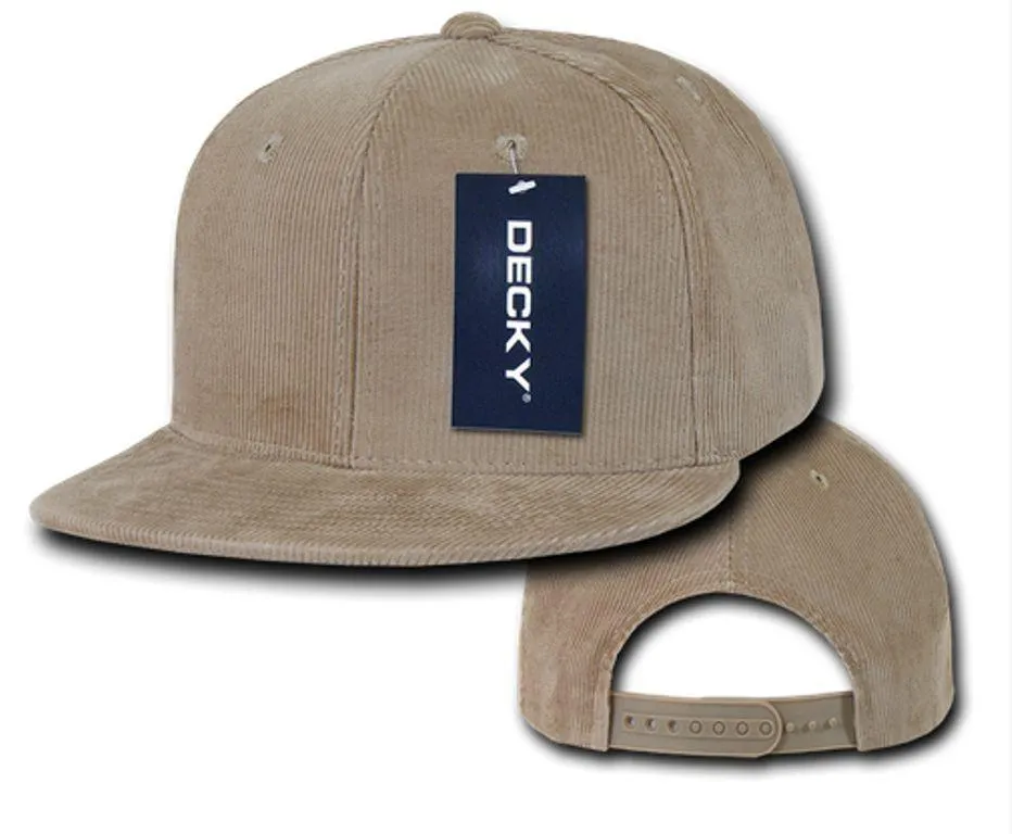 1 Dozen Decky Corduroy Snapback 6 Panel Constructed Baseball Hats Caps Wholesale Lots!