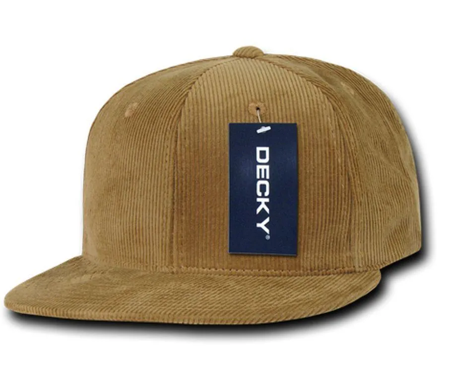 1 Dozen Decky Corduroy Snapback 6 Panel Constructed Baseball Hats Caps Wholesale Lots!