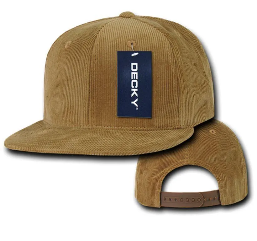 1 Dozen Decky Corduroy Snapback 6 Panel Constructed Baseball Hats Caps Wholesale Lots!