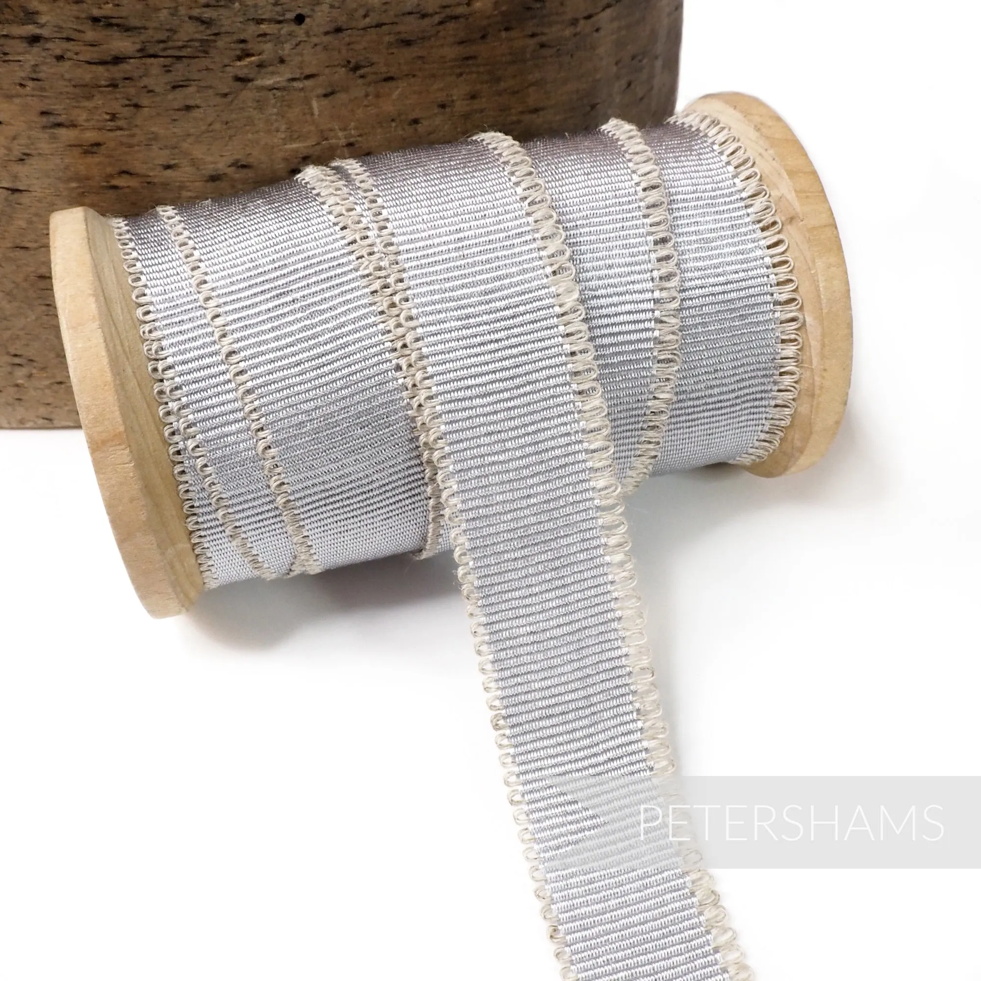 20mm Looped Linen Edge Millinery Petersham Hat Ribbon - 1m