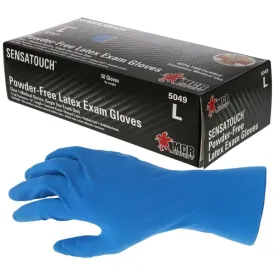 5049L MCR Safety Med Tech Disposable Gloves, Large, Latex, 11 Mil THK, Blue