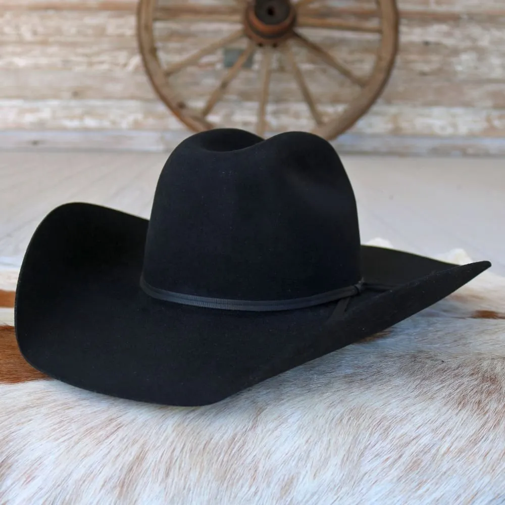 Ariat 6X Black Rabbit Fur Felt Cowboy Hat - Kingman