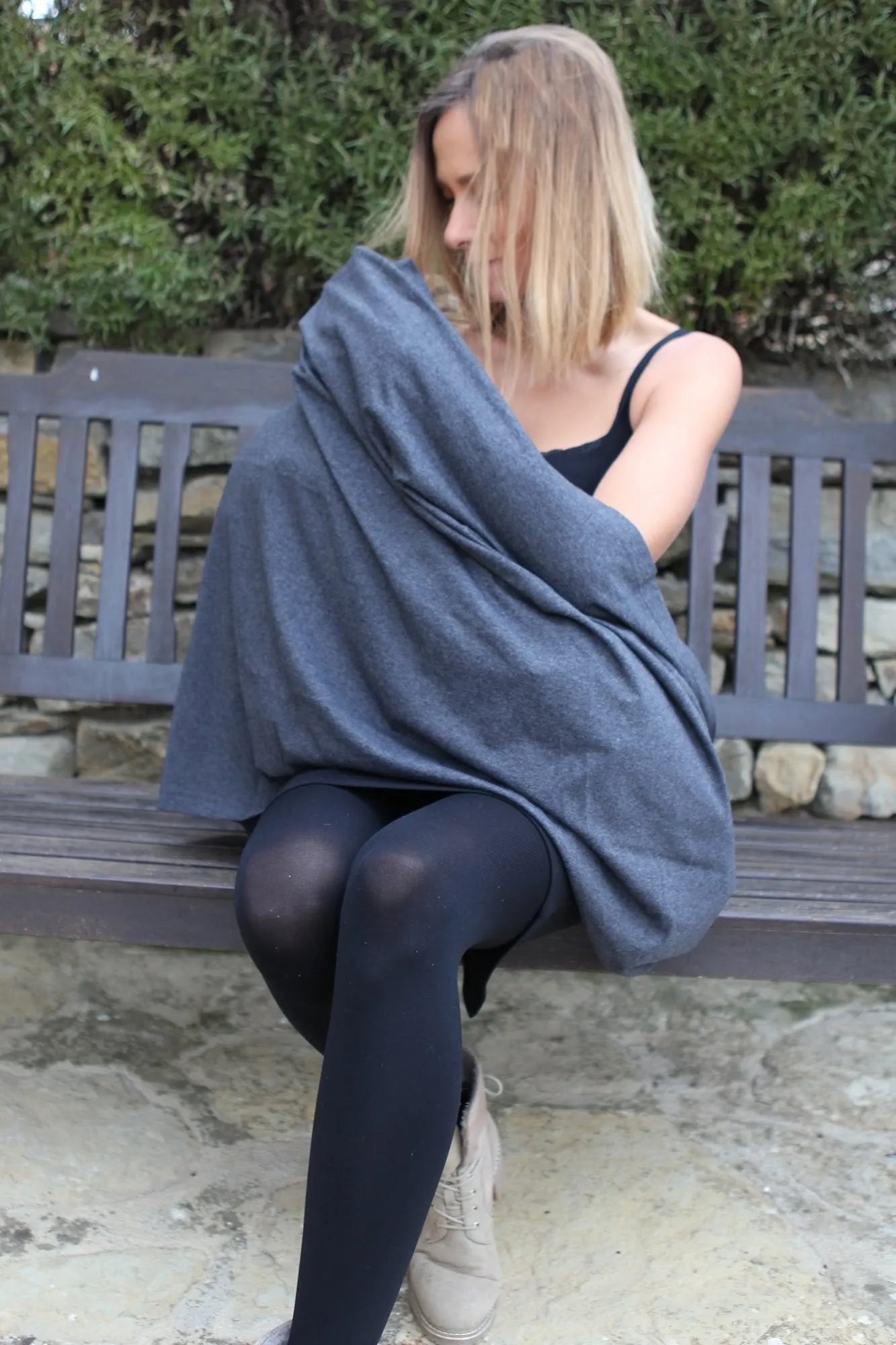 Breastfeeding Scarf Dark Grey