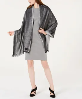 Calvin Klein Women's Lightweight Metallic Evening Cape, Black