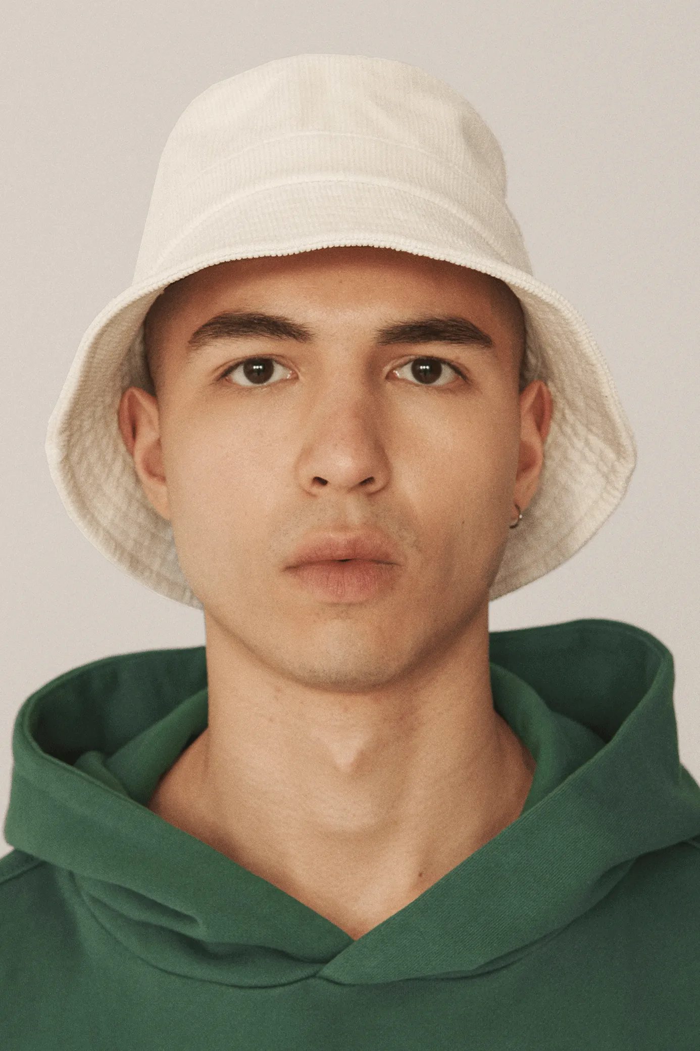 Cotton Corduroy Bucket Hat - Stone