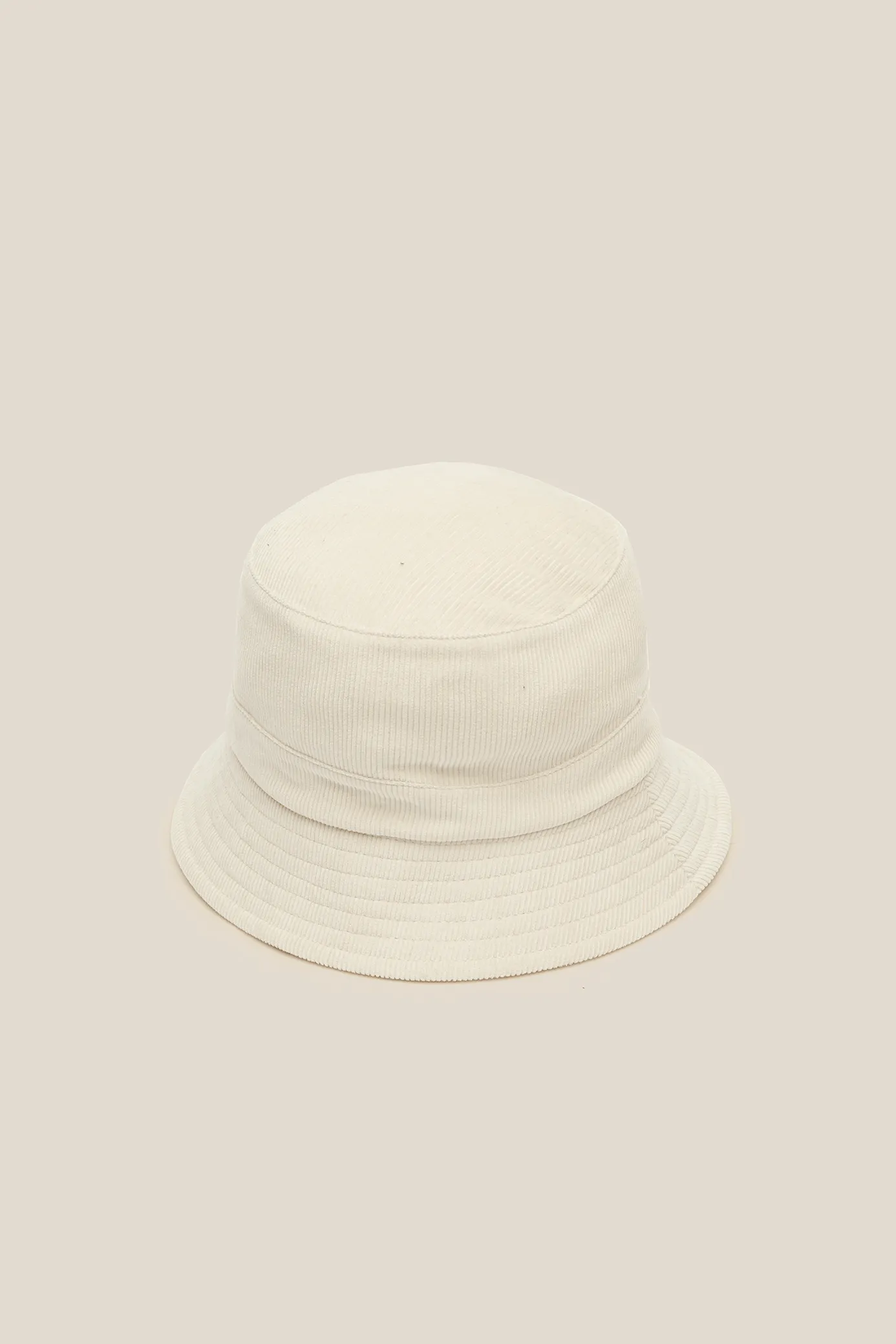 Cotton Corduroy Bucket Hat - Stone