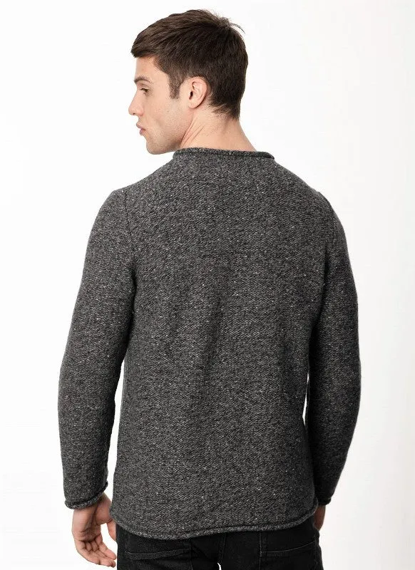 Crew neck with roll edges jumper - Pebble - Fisherman Out of Ireland