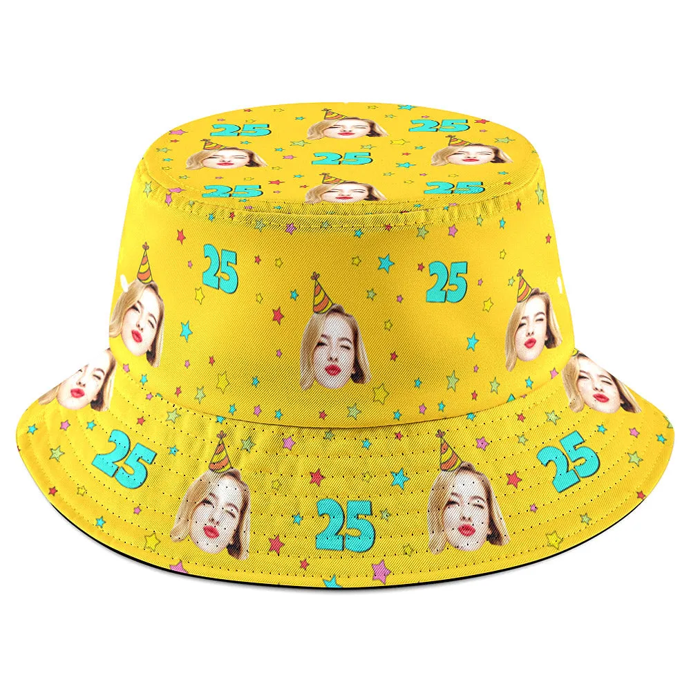 Custom Face Bucket Hat Fisherman Hat Summer Wide Brim Hat for Family Friends Birthday Gift