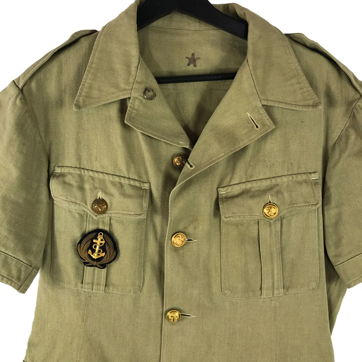 French Colonial Shortsleeve Tropical Bush Jacket Indochina C1940/50