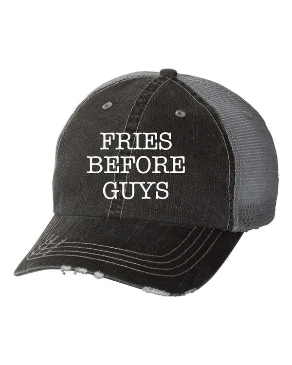 Fries Before Guys Embroidered Trucker Hat