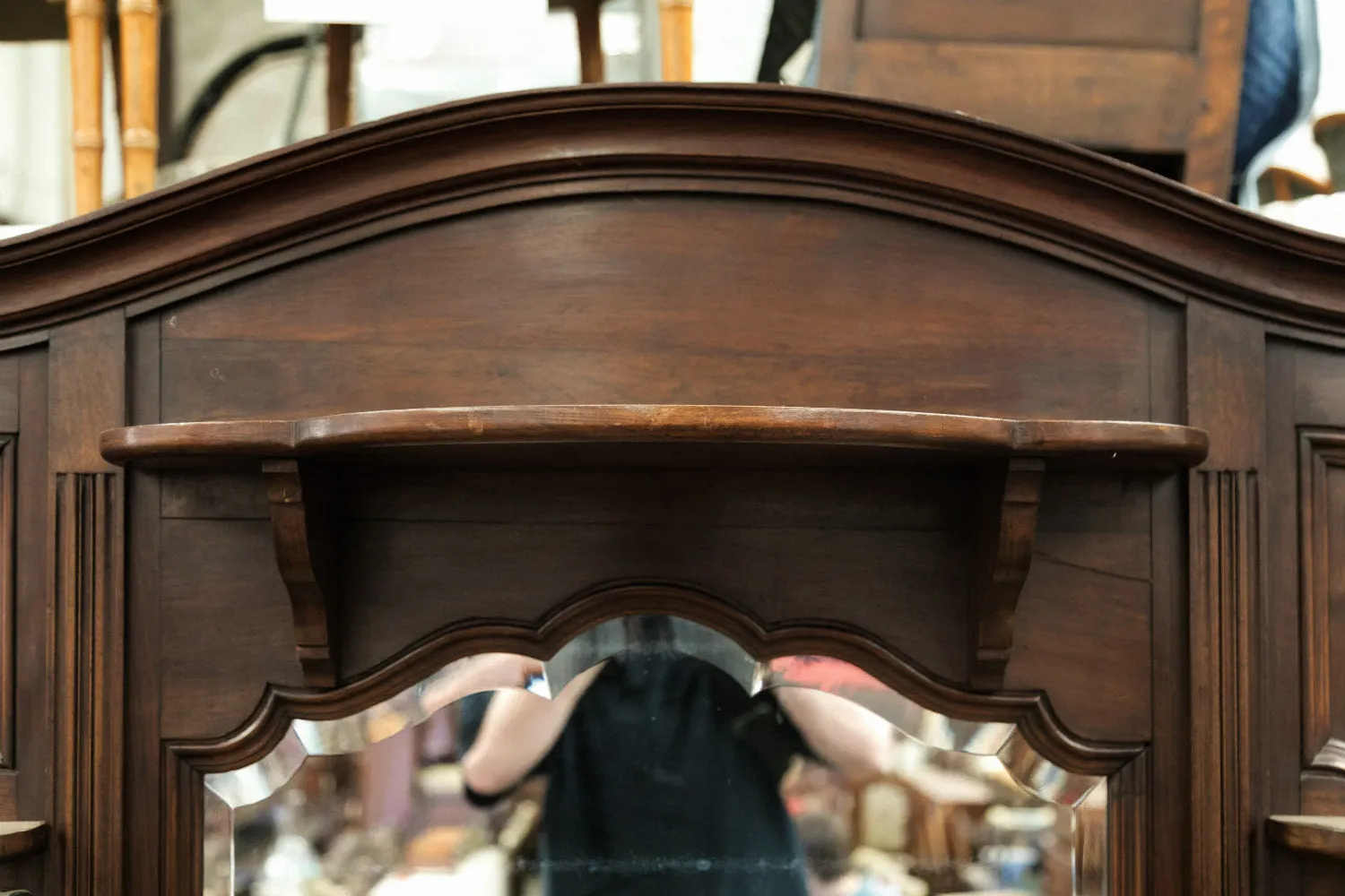 Grand 19th Century French Louis XV Style Walnut Hall Tree with Storage Cabinet