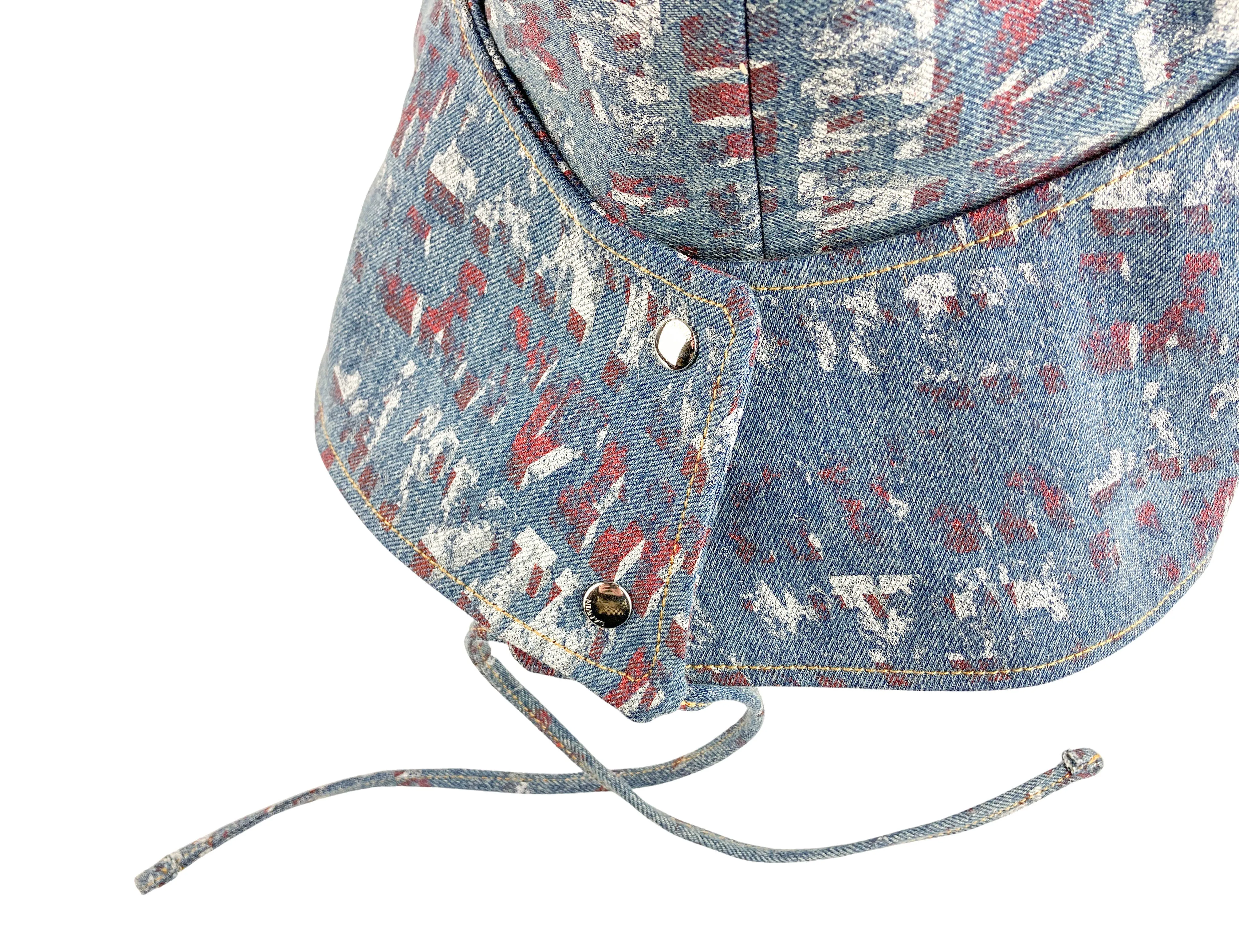 Lanvin Denim Fisherman Hat in Printed Light Blue