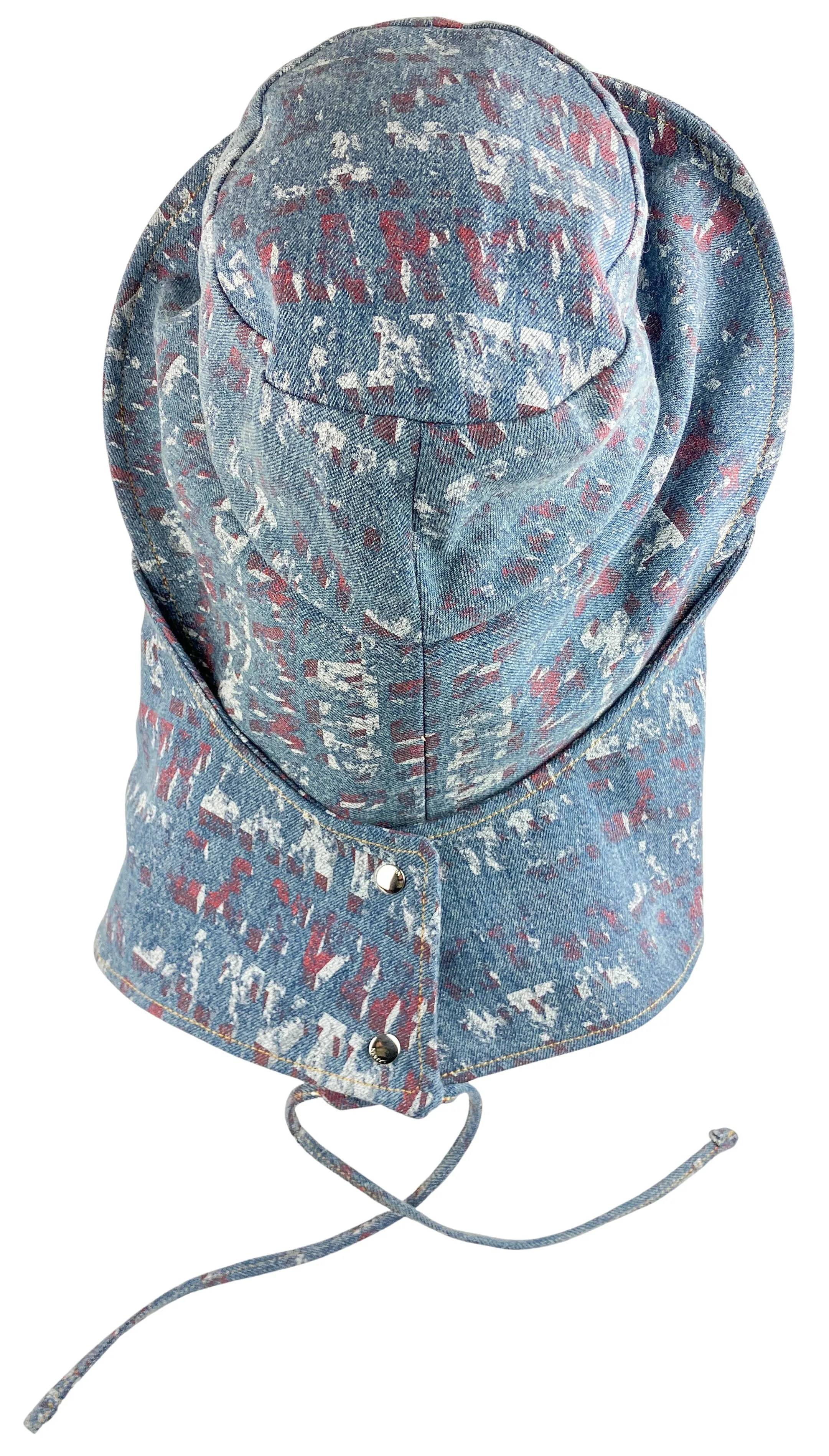 Lanvin Denim Fisherman Hat in Printed Light Blue