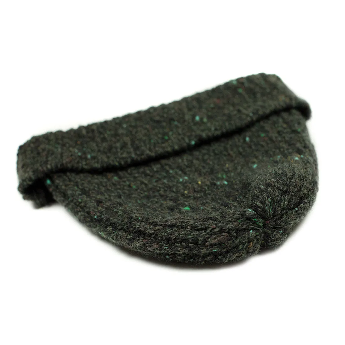 Loden olive wool and cashmere donegal ribbed knit fisherman hat (restock)