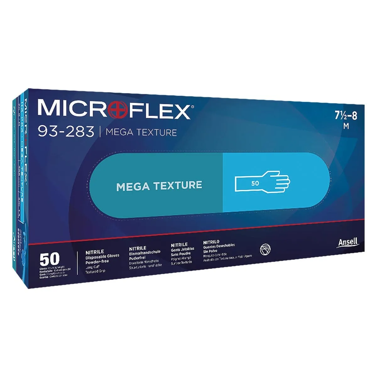 Microflex 93-283 Mega Texture 8-mil Nitrile Gloves