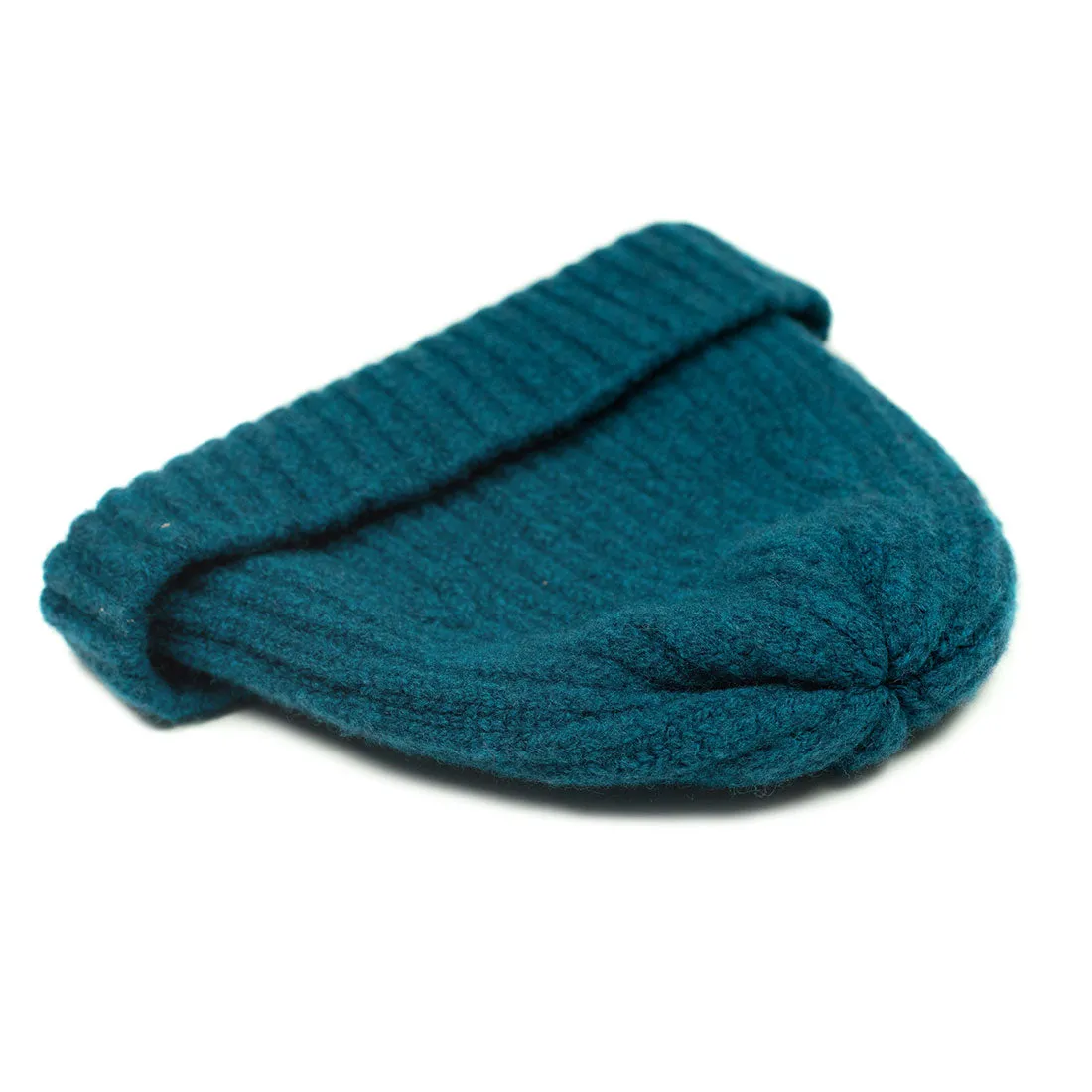 Muir turquoise classic ribbed fisherman merino wool hat