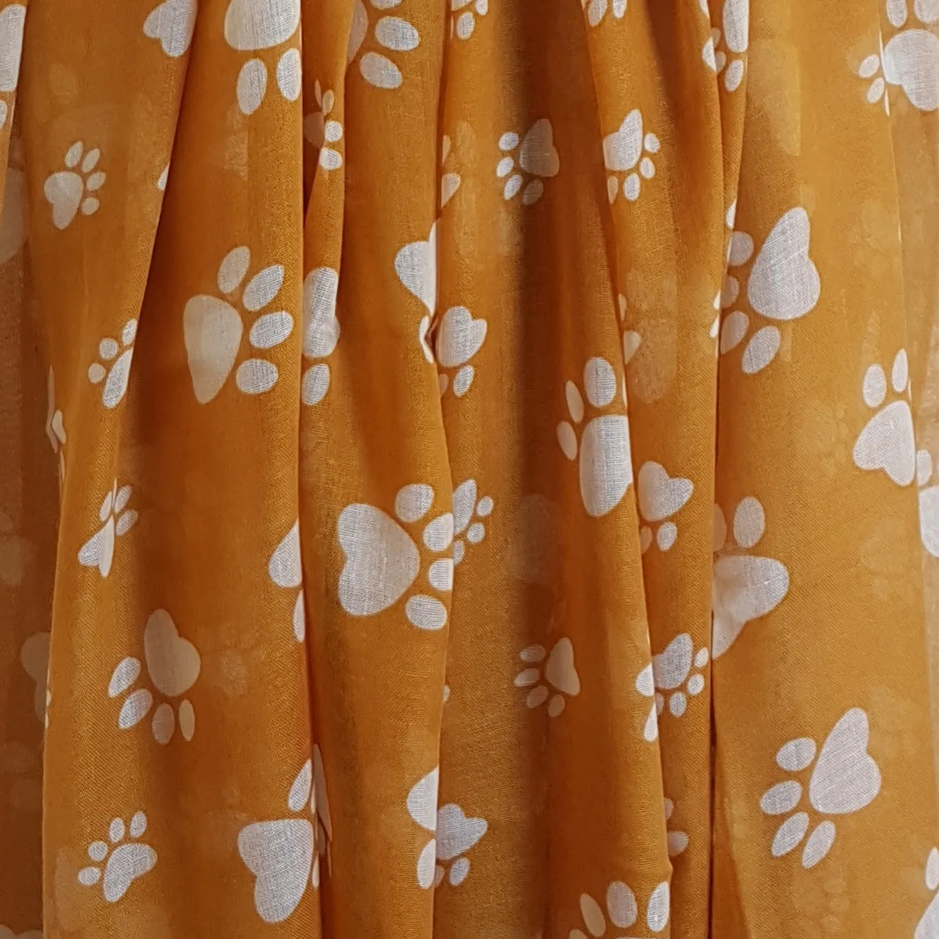 Mustard Paw Print Scarf