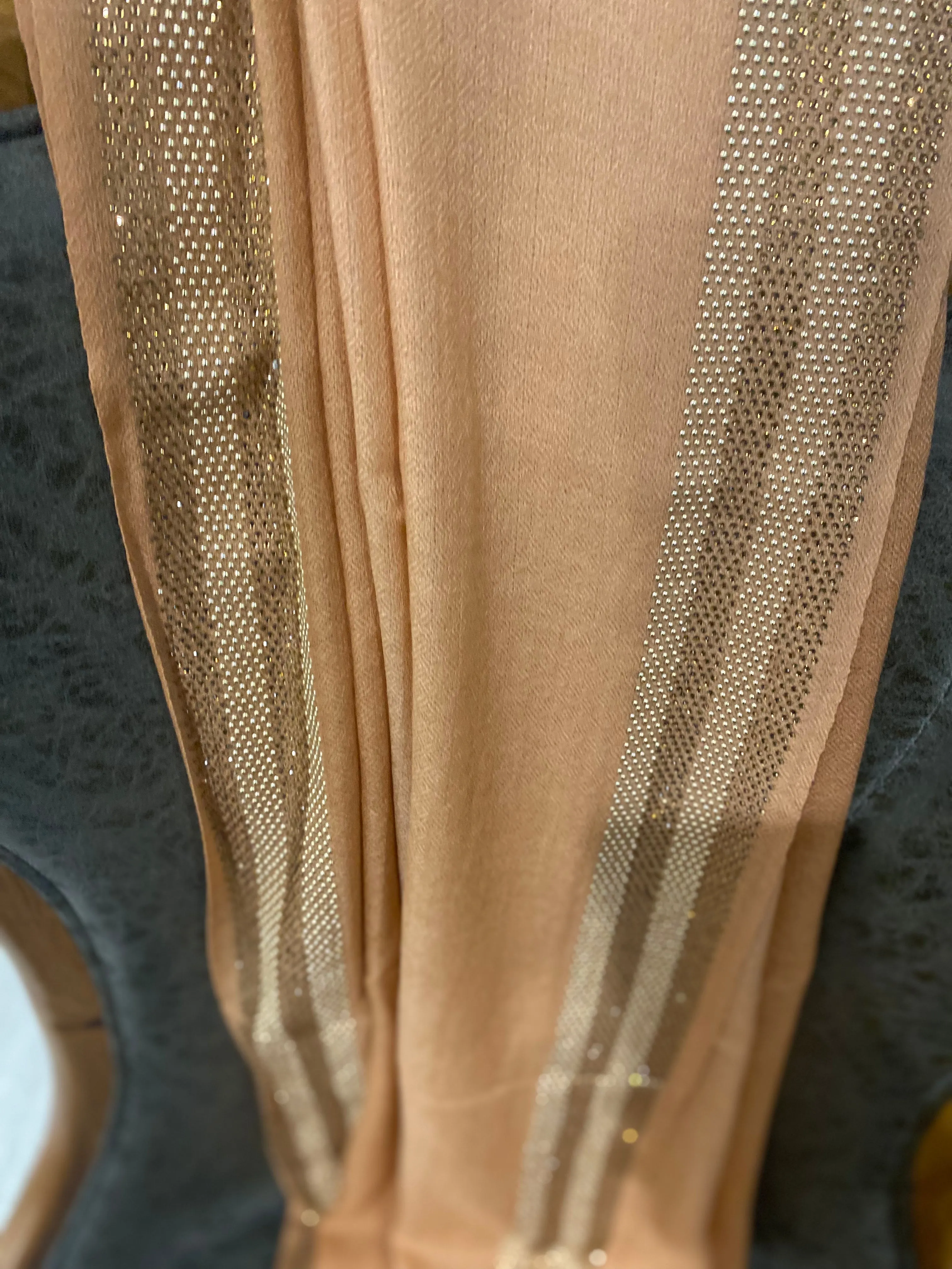 Peach Bling Julian Pure Cashmere Pashmina shawl