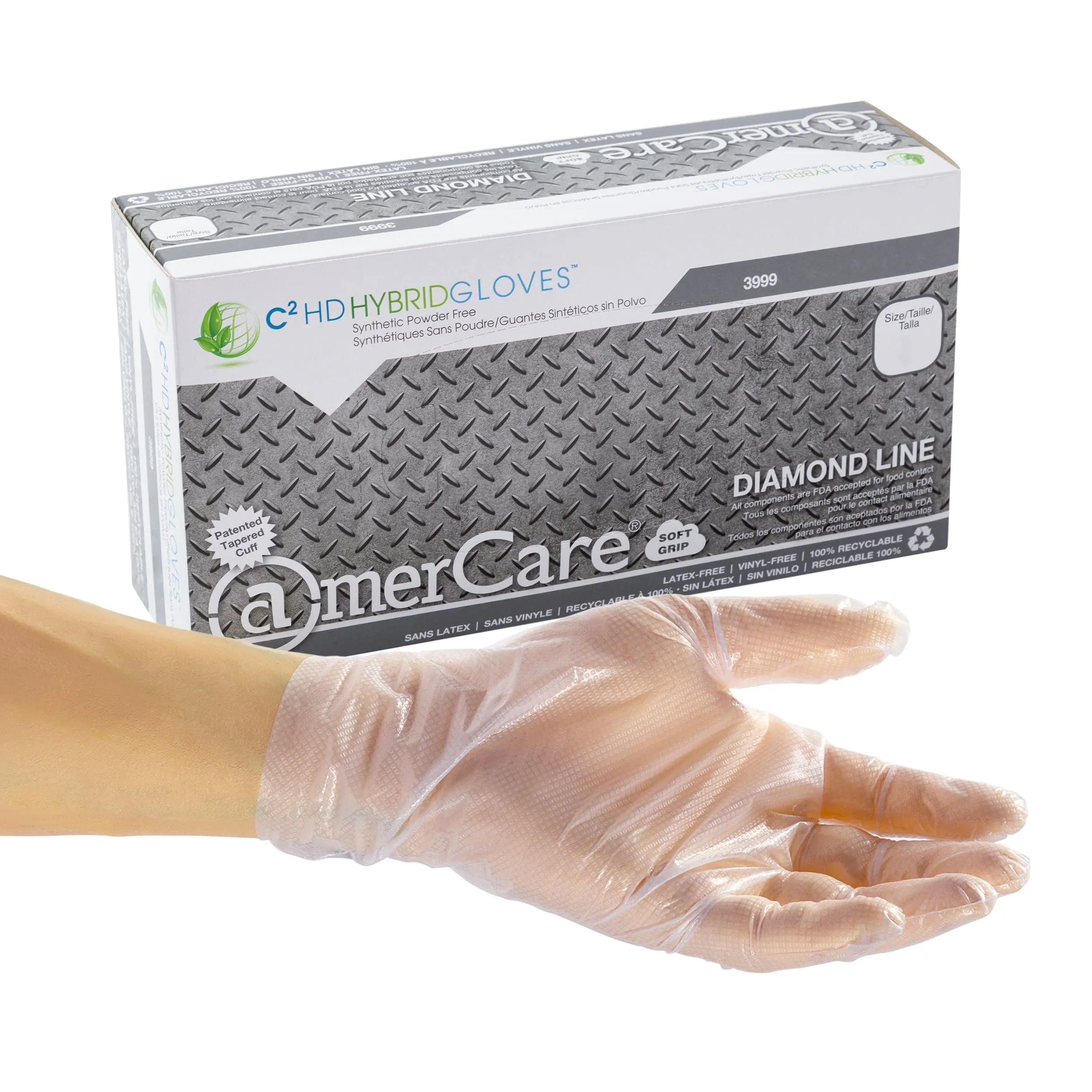 Powder-Free ACR Hybrid HD Hybrid Gloves (S-XL), Case of 1000