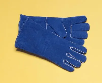 Radnor Ladies Blue 12" Shoulder Split Cowhide Cotton/Foam Lined Insulated Welders Gloves With Reinforced, Wing Thumb