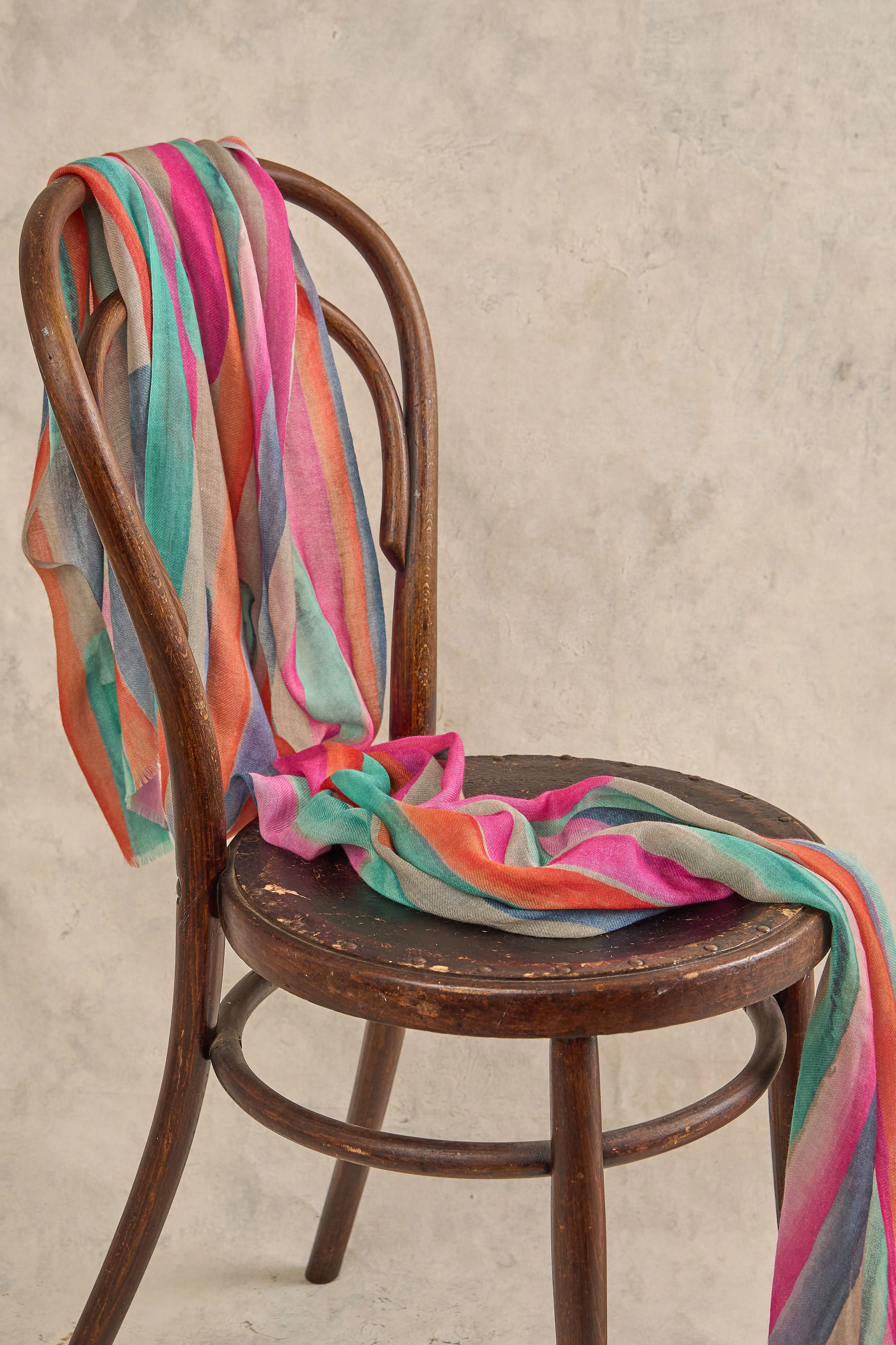 Rainbow Stripe Wool Scarf