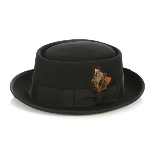 Red Wool Felt Pork Pie Hat