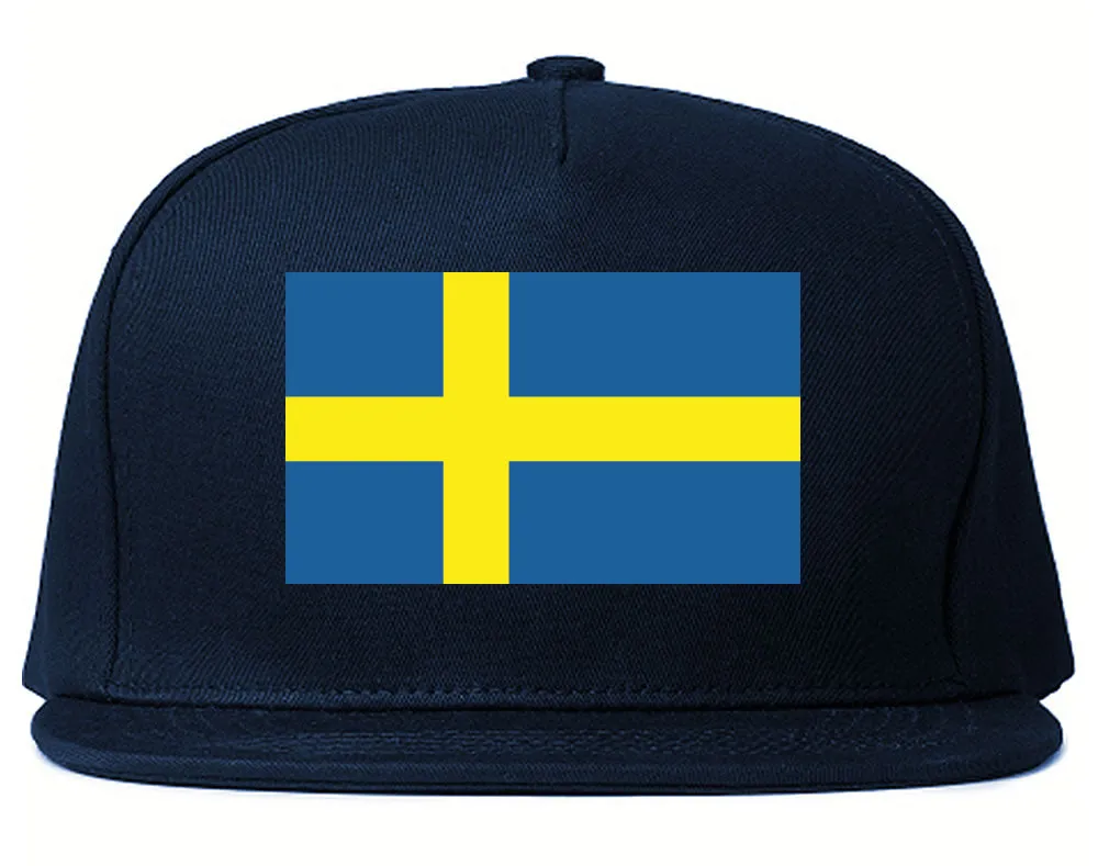 Sweden Flag Country Printed Snapback Hat Cap