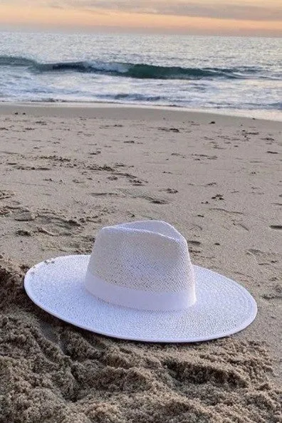 The Palm Desert Straw Panama in White